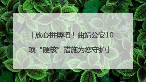 放心拼搏吧！曲靖公安10项“硬核”措施为您守护