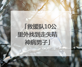 救援队10公里外找到走失精神病男子