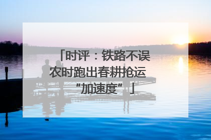 时评：铁路不误农时跑出春耕抢运“加速度”