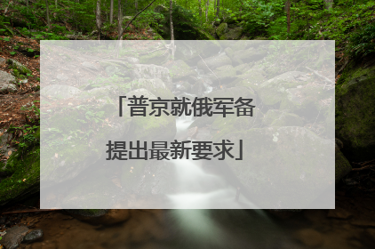 普京就俄军备提出最新要求