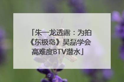 朱一龙透露：为拍《东极岛》吴磊学会高难度BTV潜水