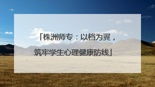 株洲师专：以档为翼，筑牢学生心理健康防线