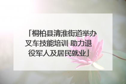 桐柏县清淮街道举办叉车技能培训 助力退役军人及居民就业