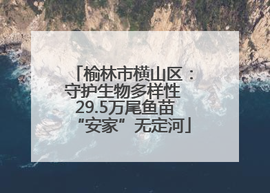 榆林市横山区：守护生物多样性 29.5万尾鱼苗“安家”无定河