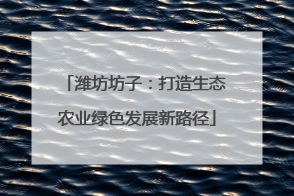 潍坊坊子：打造生态农业绿色发展新路径