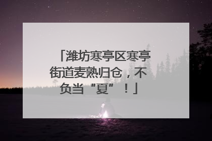潍坊寒亭区寒亭街道麦熟归仓，不负当“夏”！
