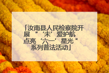 汝南县人民检察院开展 “‘未’爱护航 点亮‘六一’星光 ”系列普法活动