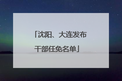 沈阳、大连发布干部任免名单