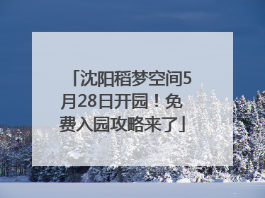 沈阳稻梦空间5月28日开园！免费入园攻略来了