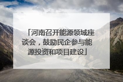 河南召开能源领域座谈会，鼓励民企参与能源投资和项目建设
