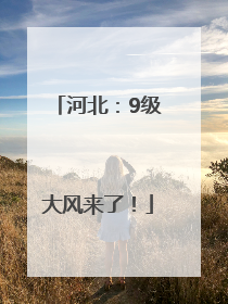河北：9级大风来了！