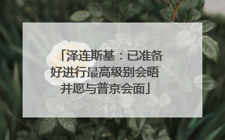 泽连斯基：已准备好进行最高级别会晤并愿与普京会面