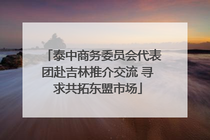 泰中商务委员会代表团赴吉林推介交流 寻求共拓东盟市场