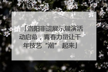 洛阳非遗展示展演活动启幕，青春力量让千年技艺“潮” 起来