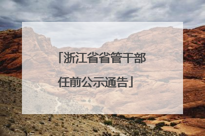 浙江省省管干部任前公示通告