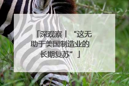 深观察丨“这无助于美国制造业的长期复苏”