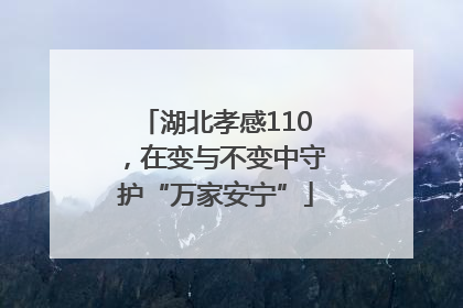 湖北孝感110，在变与不变中守护“万家安宁”