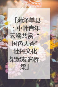 菏泽单县：中韩青年云端共赏“国色天香” 牡丹文化架起友谊桥梁