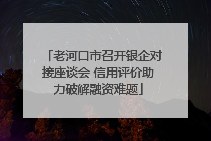 老河口市召开银企对接座谈会 信用评价助力破解融资难题