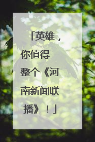 英雄，你值得一整个《河南新闻联播》！