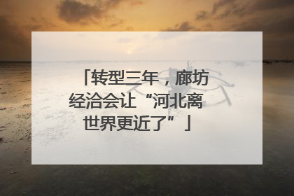 转型三年，廊坊经洽会让“河北离世界更近了”