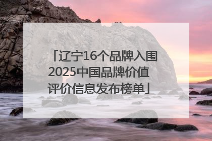 辽宁16个品牌入围2025中国品牌价值评价信息发布榜单