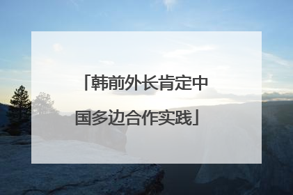 韩前外长肯定中国多边合作实践