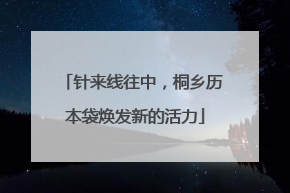 针来线往中，桐乡历本袋焕发新的活力