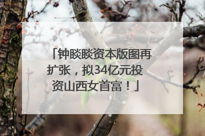 钟睒睒资本版图再扩张，拟34亿元投资山西女首富！