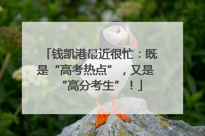钱凯港最近很忙：既是“高考热点”，又是“高分考生”！