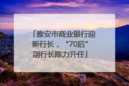 雅安市商业银行迎新行长，“70后”副行长陈力升任