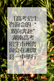 高考招生咨询会的“双向奔赴” 湖南高考招生市州咨询会在湘潭县一中举行