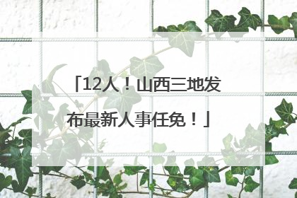12人！山西三地发布最新人事任免！