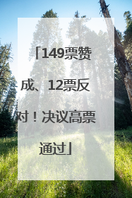 149票赞成、12票反对！决议高票通过
