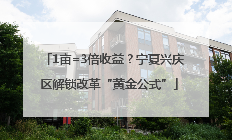 1亩=3倍收益？宁夏兴庆区解锁改革“黄金公式”