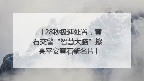28秒极速处置，黄石交警“智慧大脑”擦亮平安黄石新名片