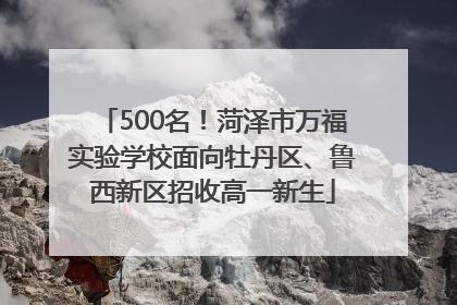 500名！菏泽市万福实验学校面向牡丹区、鲁西新区招收高一新生